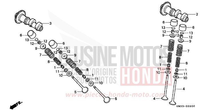 NOCKENWELLE/VENTIL von Dominator 250 CHECKER BLACK METALLIC (NH217K) von 1990